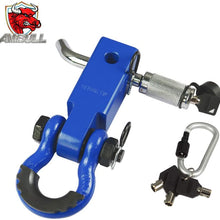 AMBULL Shackle Hitch Receiver 2 Inch, with 3/4 Inch D-Ring Shackle, Locking Pin, 2 Insurance Pins, Heavy Duty Solid Recovery Kit, Red