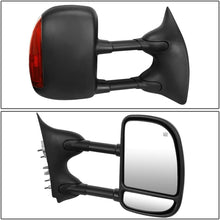 Left Side Black Power Heated Telescoping Amber LED Turn Signal Side Towing Mirrors Replacement for Ford Super Duty 99-07