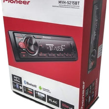 Pioneer MVH-S215BT Stereo Single DIN Bluetooth In-Dash USB MP3 Auxiliary AM/FM Android Smartphone Compatible Digital Media Car Stereo Receiver With ALPHASONIK Earbuds