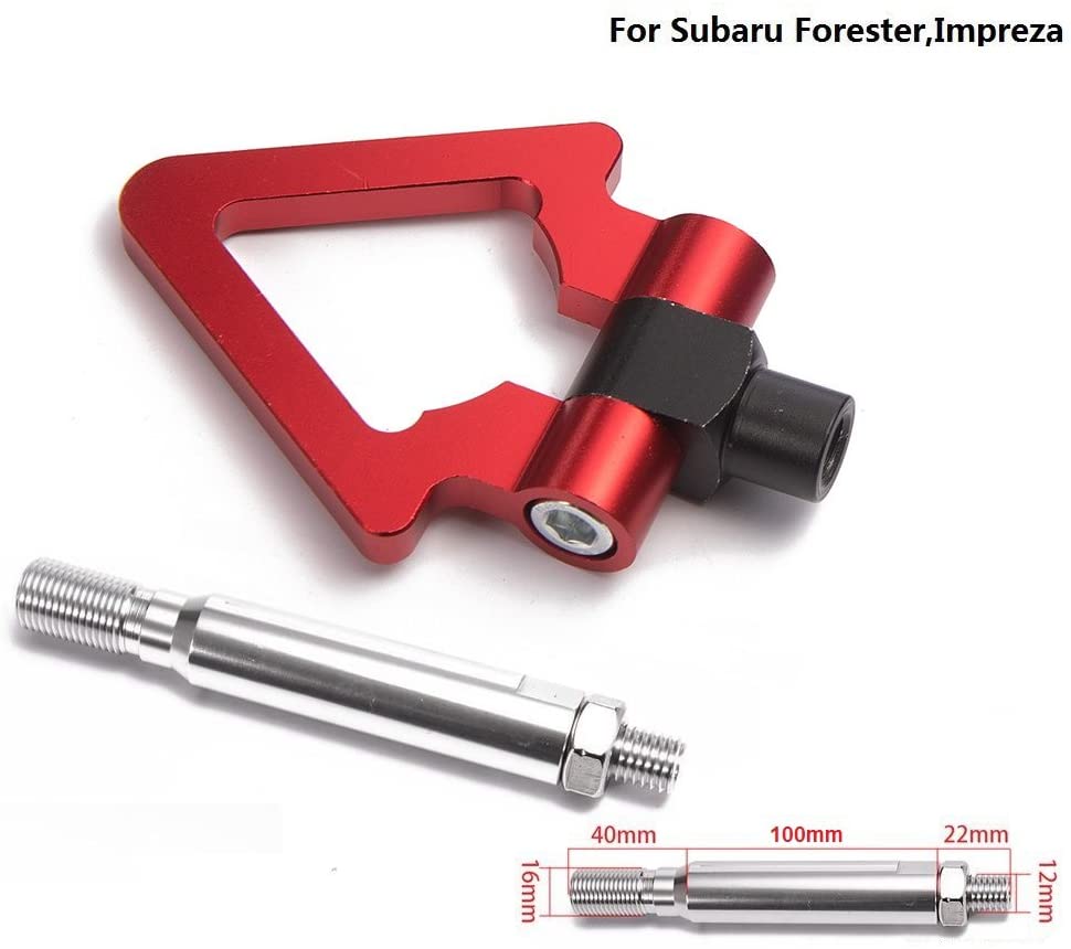EPMAN Triangle Ring Trailer Tow Hook Ring Eye Towing Front Rear Aluminum For Subaru Forester For Impreza (Red)