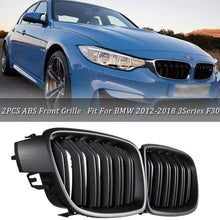 Fit 2012-2018 BMW 3 Series F30 F31 F35 Grille High Gloss BLACK Cool Bussiness Style Replacement Conversion Grill Sturdy ABS Easy To Install (Half Chrome-Gloss Black)