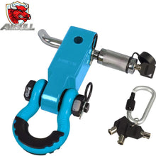 AMBULL Shackle Hitch Receiver 2 Inch, with 3/4 Inch D-Ring Shackle, Locking Pin, 2 Insurance Pins, Heavy Duty Solid Recovery Kit, Red