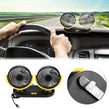 Duokon USB Dual Head Car Fan Portable Air Conditioner Auto Cooler Ventilation 12V (Black)