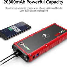 MOOCK 1500A Peak 20800mAh Car Jump Starter (up to 8.0L Gas, 6.0L Diesel Engine) 12V Auto Battery Booster, Portable Power Pack Phone Charger with Smart Charging Port, Built-in LED Light