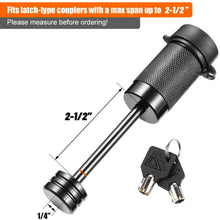 CZC AUTO Trailer Tongue Coupler Lock, Dia 1/4 Inch, 2-1/2 Inch Span Fits Latch-Type Coupler for Towing Boat Truck RV Car Trailer