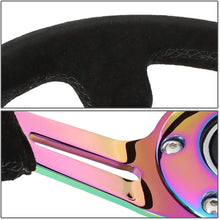 NRG Innovations ReinReplacement forced RST-018S-MCBS 350mm 3" Deep Dish Neo Chrome Spoke Black Suede Steering Wheel