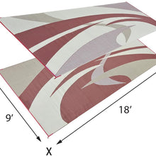 Reversible Mats Outdoor Patio / RV Camping Mat - Swirl (Burgundy/Brown, 9-Feet x 18-Feet)