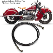 Aramox Motorcycle Brake Oil Hose Pipe,1.45m Motorcycle Brake Oil Hose Pipe Line Braided 10mm Fitting Ends for ATV Bike Black
