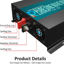 WZRELB 3000watt Pure Sine Wave Inverter 24V DC to 120V AC 60HZ with LED Display Wireless Remote Controller Car Inverter Generator (RBP300024VCRT)
