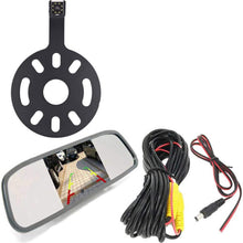 HD Third Roof Top Mount Brake Lamp Reverse Rear View Backup Camera with 8LED Angle and Distance Adjustable IR Night Vision for Jeep Wrangler/Willys/Unlimited Sahara (Camera+4.3''Rearview Mirror)