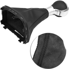 Keenso Car Gear Shift Stick Knob Gearstick Gaiter Boot Kit - Gear Shift Knob and Car Shift Knob Cover Black Leather for Audi A3 10-12