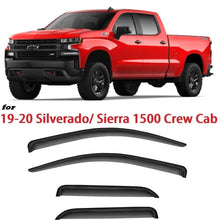 Optimal Co 2019-2020 Smoke Tinted Tape-On Side Window Vent Visor Deflectors Rain Guards for Chevrolet Silverado 1500 & for GMC Sierra 1500 Crew Cab Pickup Truck - 4 Piece Set