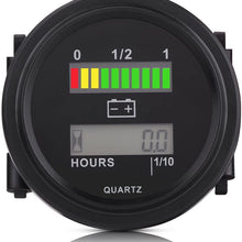 12V/24V/36V/48V/72V LED Digital Battery Indicator Gauge with Hour Meter for Golf Cart Forklift Car Scooter Motorcycle 12-72 volt
