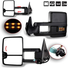 LSAILON Towing Mirrors Fit for 2003-2006 Chevy GMC Sierra Pickup Yukon XL Yukon Denali Cadillac Escalade All Model Tow Mirrors With LH Side and RH Side Power Heated LED Turn Signal Clearance Light