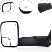 Perfit Zone TOWING MIRROR PAIR SET Replacement for 98-02 RAM 1500 2500 3500 Powered Heated Black