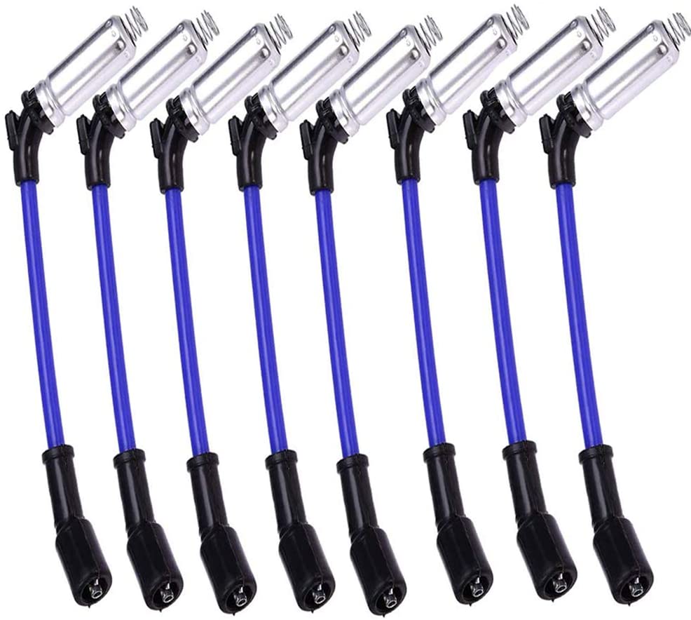 8 PCS 10.2MM Spark Plug Ignition Wire High Performance Fit For 2000-2009 CHEVY GMC Saab Isuzu Hummer V8 48322R 48322 7831