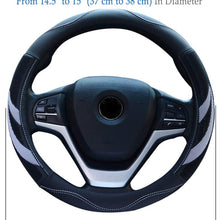 Alusbell Microfiber Leather Steering Wheel Cover Breathable Auto Car Steering Wheel Cover for Men Universal 15 Inches (White)