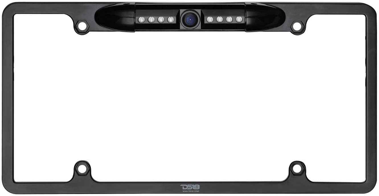 DS18 RCCPB Water Proof, Night Vision, Distance Scale Line, Color License Plate Backup Camera (Black) (Black Standard Packaging)