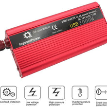 LVYUAN Power Inverter 1200W/2000W(Peak) DC to AC 12V to 110V Car Inverter DC 12V Inverter with 3.1A USB Car Adapter with Battery Clips