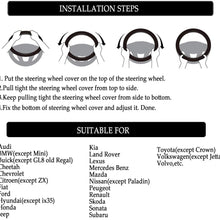 Car Steering Wheel Cover with Durable PU Leather, Universal 15 inch Fit for Car Truck SUV, Breathable Anti Slip Auto Steering Wheel Covers for Men and Women, White