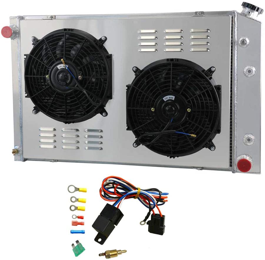 OzCoolingParts 3 Row Core Aluminum Radiator + 2 x 12