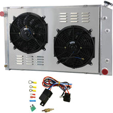 OzCoolingParts 3 Row Core Aluminum Radiator + 2 x 12" Fans w/Shroud + Thermostat/Relay Wire Kit for 1973-1991 74 75 76 Chevy C/K/P/R Series C10/C20/C30/K10/K20/K30 Pickup Trucks Blazer Jimmy Suburban