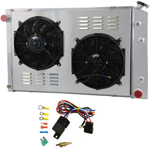 OzCoolingParts 3 Row Core Aluminum Radiator + 2 x 12