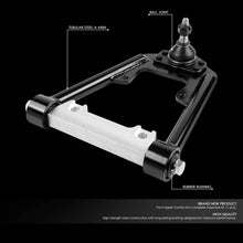DNA MOTORING FUCA-ZTL-106 1-Piece Front Upper Control Arm Replacement For 67-77 Mustang Ranchero Mercury Cougar Comet, Black