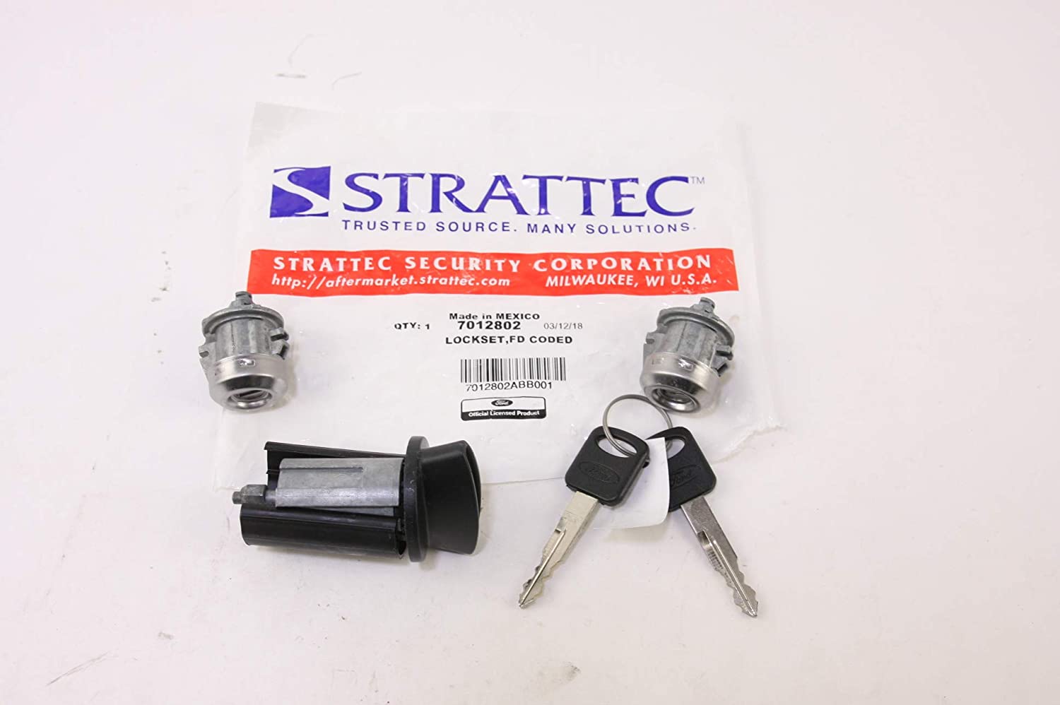 7012802 Ford Ignition Switch Lock Cylinder w/ 2 Keys 703362 and 2 Door Locks OEM Key Blanks