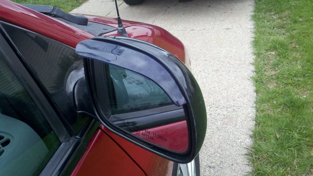 TRUE LINE Automotive Black Smoke Mirror Visor Rain Guards Smoked
