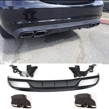 Fandixin W205 Diffuser, ABS Rear Bumper Lip Diffuser with Exhaust Tips for Mercedes Benz C Class W205 4-Door Sedan Base Model 2014-in