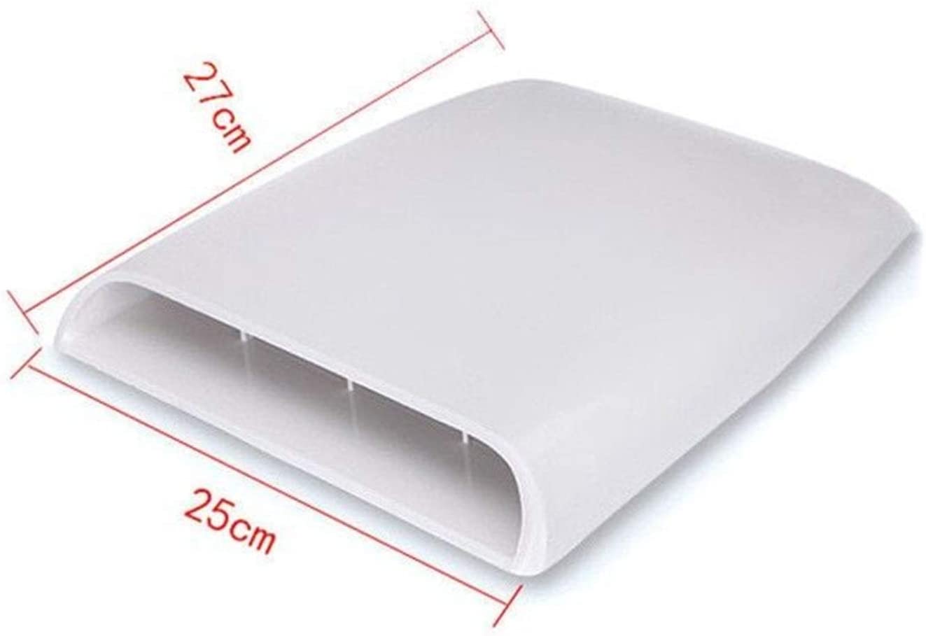 Universal Car Bonnet Hood Scoop Air Flow Intake Vent Cover Decorative Hood Scoop (Color : White) (White)