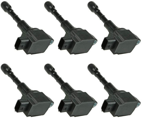 6 PCS Ignition Coil Pack for 6 & 4 cyl eng Compatible with 350Z ALTIMA EX35 FX35 G25 G35 JX35 M35 M35H MAXIMA MURANO PATHFINDER Q70 QUEST QX60 L4 V6 2.5L 3.5L 2.5 3.5