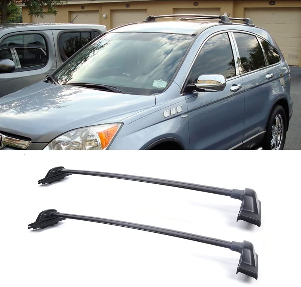 WGERT 1 Pair Black Aluminum Mount Onto the Rooftop Roof Rack Cross Bars Top Rail Carries Luggage Carrier with 39.17in. Front Bar+37.4in. Rear bar Compatible with 07-11 CR-V 6940803571038