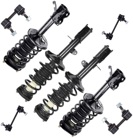 FEIPARTS Struts and Shocks Suspension Kit Front and Rear pair Strut Spring Assembly Stabilizer Bar Link Kit Fit for 1998-2002 Chevrolet Prizm 1993-1997 Geo Prizm 1993-2002 for Toyota Corolla Set of 8