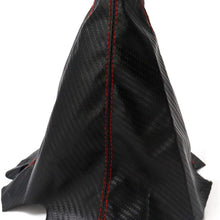 QWORK Shift Knob Shifter Boot Cover, Auto/Manual Gear Shift Knob Cover, Universal Type, Black (Carbon)