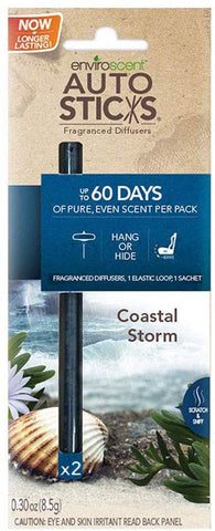 Enviroscents Auto Sticks Natural Car Air Fresheners, 1-Pack with 2 Sticks (New Car)