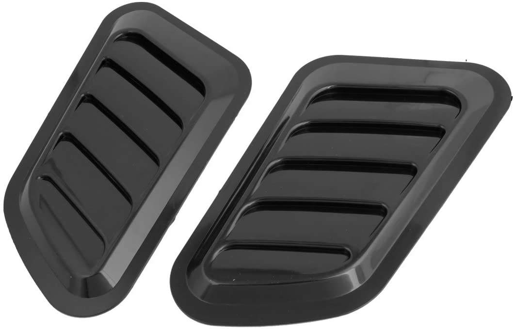 uxcell Pair Black Plastic Car Engine Hood Air Scoop Vent Side Fender Cover