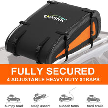 LIMINK Car Roof Bag Rooftop Cargo Carrier with 8 Heavy Duty Straps & Protective Mat Soft Shell Oxford Cloth PVC Luggage Storage Bag for Any Vehicle with Roof Racks