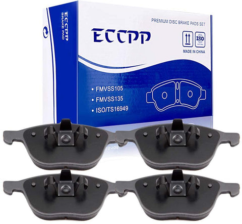 Brake Pads,ECCPP 4pcs Front Ceramic Disc Brake Pads Kits for 05-07 12-17 Ford Focus,04-13 Mazda 3,06-10 12-14 Mazda 5,08-13 Volvo C30,06-13 Volvo C70,05-11 Volvo S40,05-11 Volvo V50