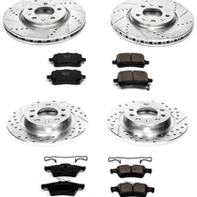 Power Stop K1434 Front & Rear Brake Kit with Drilled/Slotted Brake Rotors and Z23 Evolution Ceramic Brake Pads