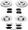 Power Stop K1434 Front & Rear Brake Kit with Drilled/Slotted Brake Rotors and Z23 Evolution Ceramic Brake Pads