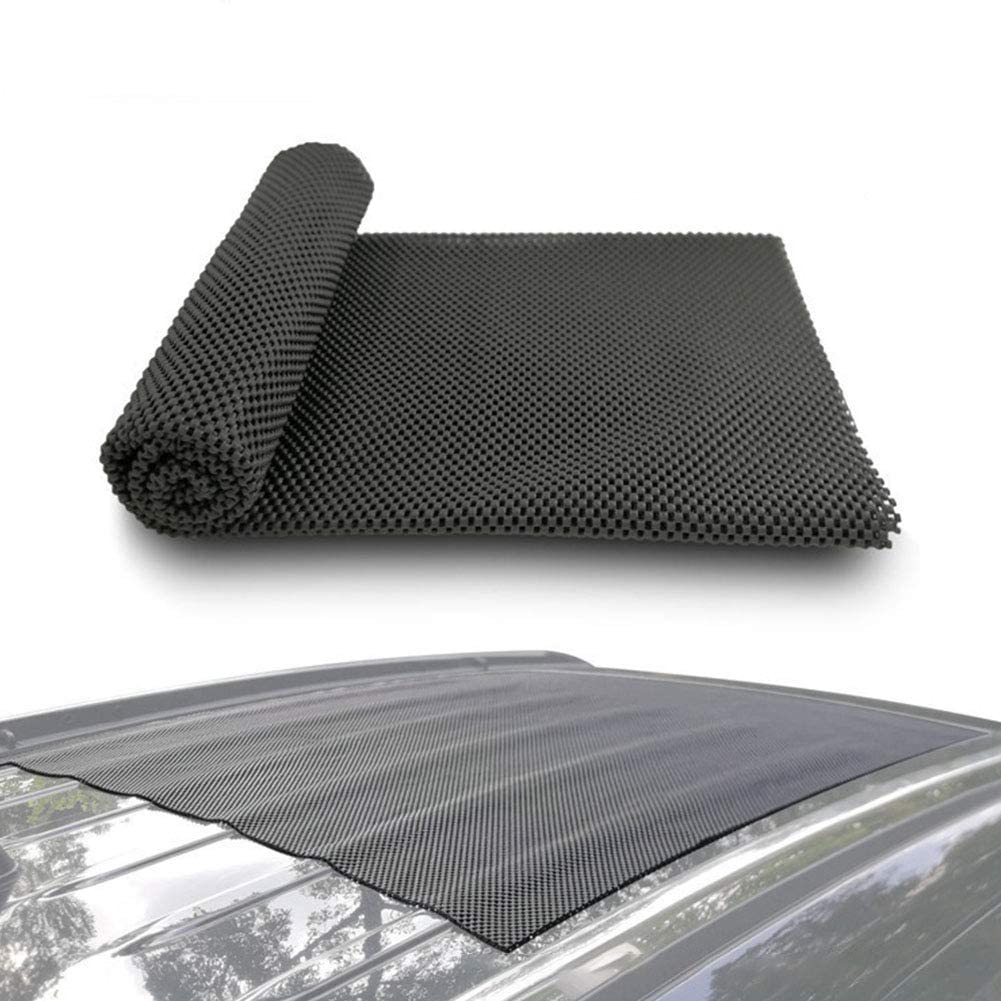 HONUTIGE Roof Cargo Bag Protective Mat, Foldable Cuttable Thick PVC Protection Pad with Extra Cushioning for Protecting Car Roof Carrier Bags & Car Roof, Universal Roof Rack Pad 34” x 43”