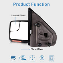 ECCPP Towing Mirrors Replacement fit for 2004-2014 for Ford F150 Truck Rear View Mirrors with Manual Folding Turn Signal Lights Power Heated Back Reflector