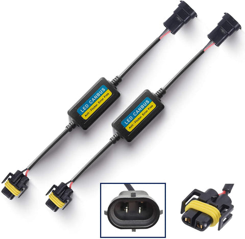 H8 H9 H11 LED Conversion Kit Headlight Canbus Error Free Anti Flicker Capacitors Resistor Wiring Harness Decoder(pack of 2)