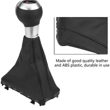 Keenso Car Gear Shift Stick Knob Gearstick Gaiter Boot Kit - Gear Shift Knob and Car Shift Knob Cover Black Leather for Audi A3 10-12