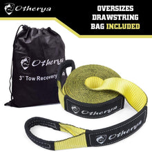 Tow Recovery Strap 3'' x 20' - Recover Your Vehicle Stuck in Mud/Snow - Heavy Duty Winch Snatch Strap - Protective Loops, Water-Resistant - Off Road Truck Accessory - Bonus Storage Bag