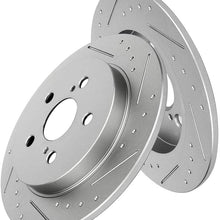 ROADFAR Slotted Rear Brake Rotors fit for 11-17 Lexus CT0h,09-10 Pontiac Vibe,Toyota Corolla/Matrix/Prius/Prius Plug-In/Prius Prime
