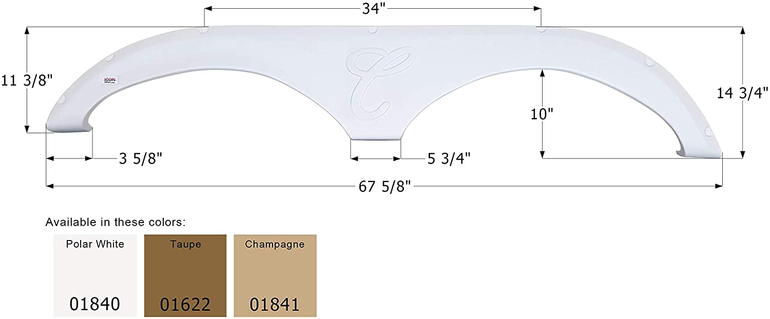 ICON Fender Skirt, Tandem, Forest River, FS1840, Champagne (Champagne)