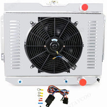 CoolingSky 4 Row All Aluminum Radiator + Fan Shroud Combo & Relay Kit for Chevy El Camino/Impala/Bel Air/Biscayne/Kingswood 1959-1965
